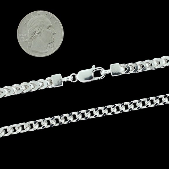 Real 925 SOLID Sterling Silver 5.5mm Franco Link Chain Necklace 20" inch - Picture 3 of 6